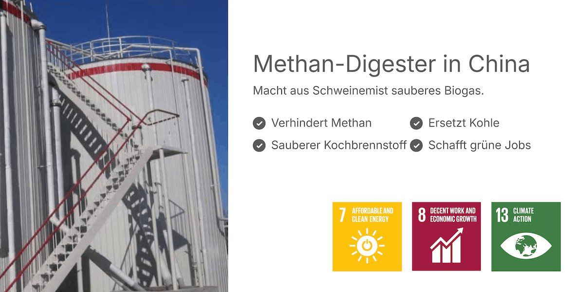 Projekt für Methan-Biogasanlagen in China